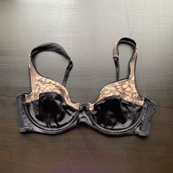 Victoria's Secret Other - Victoria’s Secret Black/Tan Lace Unpadded Sexy Little Thing Bra size 36C EUC